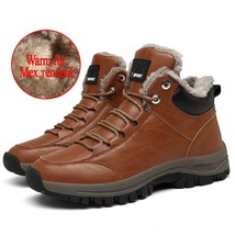 Winter Men&#39;s Boots Thick Plush Warm Men&#39;s Winter Boots Waterproof Leather Men&#39;s  - £48.65 GBP