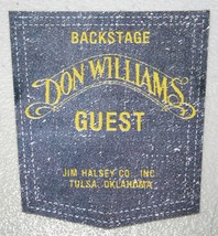 Vintage Late 70s Early 80s DON WILLIAMS Backstage Guest Concert Tour PASS Rare - £27.24 GBP