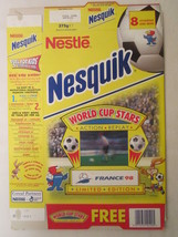 Cereal Box NESQUIK World Cup Stars FRANCE 1998 HOLOGRAM 375g From UK [G7... - $32.69