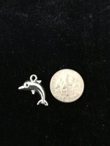 Dolphin Style 4 antique silver charm pendant or Necklace Charm - $9.50