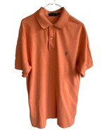 RALPH LAUREN POLO MENS SOLID ORANGE COLLARED BUTTON FRONT SS TOP SHIRT E... - £22.66 GBP
