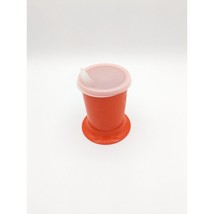 Vintage Retro Tupperware Orange Baby Sippy Cup Flower Design - £8.01 GBP