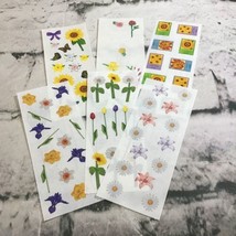 Vintage Scrapbooking Stickers Lot Flowers Daisies Sunflowers Gardening - £7.73 GBP