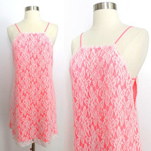 NEW NWT Urban Outfitters neon pink white floral lace sleeveless dress sz MEDIUM - £8.34 GBP