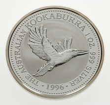 1996 Australie Pièce Argent 1oz Kookaburra (Bu État) Km #289.1 - $2,279.66 MXN