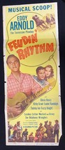 Feudin&#39; Rhythm Original Insert Movie Poster -1949- Eddy Arnold - $90.21