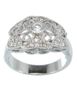 0.50 Carat CZ 925 Sterling Silver Antique Style Fashion Cocktail Ring Si... - $966.44 MXN