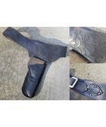 Hand Made Belt Holster Leather BLACK Size 45 1/5 Revolver Western VINTAGE - €68,69 EUR
