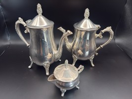 International Silver Co. Silverplated Tea &amp; Coffee Set – Ornate Fee - $614.54 MXN