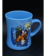 Walt Disney Blue Mug The Disney Store 3D Goofy Fixing Television Heavy Mug - £15.77 GBP