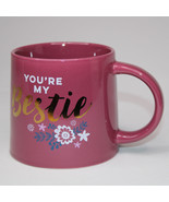 &quot;You&#39;re My Bestie&quot; Purple Coffee Mug Gold Floral Pattern By Threshold Te... - $13.25 CAD