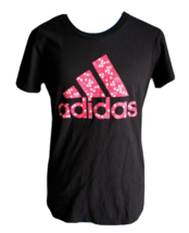 Adidas Amplifier Tee Women&#39;s Black/Pink Short Sleeve Logo Tee ~S~ - £6.70 GBP