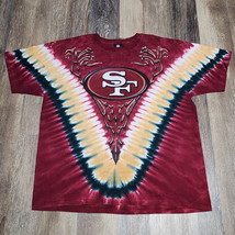 Vintage San Francisco 49ers Shirt Men&#39;s XL Red Tie Dye Dual Sided - $19.34