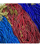 Antique Trade Beads Venetian Czech Whiteheart  Irregular shape Strand 7m... - $24.60 CAD