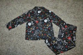 Boys Pajamas Jumping Beans 2 Pc Skull Flannel Coat Top Pants Winter-size 4 - £10.91 GBP