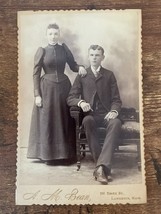 Vintage Cabinet Card. Couple by A. M. Bean in Lawrence, Massachusetts - £10.65 GBP