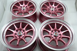 New DDR Roar 15x7 4x100/114.3 30mm Pink Polished Lip 15" Wheels Rims (Se... - $639.00