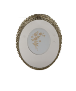 Vintage 70s Mid Century Modern MCM Oval Brass Rose Mirrored Vanity Tray ... - $926.98 MXN