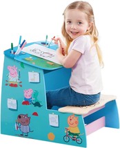 Peppa Pig FSC Certified Wooden Play Desk, Chalk Board and Storage Compartment - £31.85 GBP
