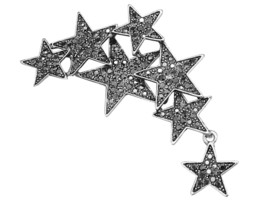 Seven stars brooch vintage look silver plated high end design broach pin a1 new - £25.44 GBP