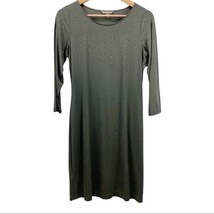 Tommy Bahama Womens S Dark Olive Green Studded Mini Shift T-Shirt Dress Knit  - £26.69 GBP