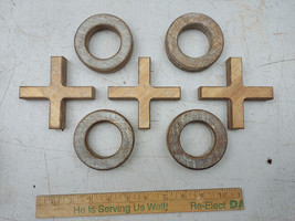 22HH72 MAGNETIZED WOODEN CHARACTERS: (3) &quot;+&quot; &amp; (4) &quot;O&quot;, GOOD CONDITION - £7.39 GBP