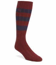 POLO Ralph Lauren Rugby Ribbed Crew Socks Wine / Navy Blue (Size 10-13 U... - £34.41 GBP