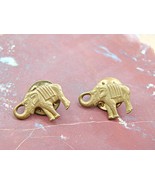 Vintage Pair Of Elephant Mini Miniature Lapel Stick Hat Pins Good Luck C... - £15.76 GBP