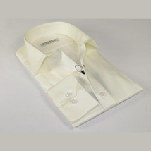 Mens 100% Italian Sheen Cotton Shirt High Quality SORRENTO Turkey 4791 Ivory image 5