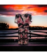 Soft Surroundings Abelia Dress Magenta Multicolor Size Large Short Sleev... - $49.49
