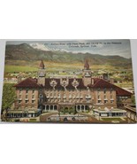 Vtg Antlers Hotel &amp; Pikes Peak In The Distance Colorado Springs Linen Po... - £3.21 GBP