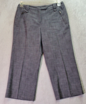 Larry Levine Capri Pants Womens Size 8 Gray Polyester Stretch Flat Front... - £13.71 GBP