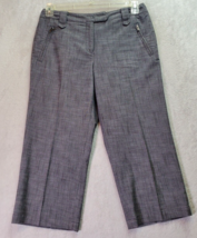 Larry Levine Capri Pants Womens Size 8 Gray Polyester Stretch Flat Front Pockets - £13.03 GBP