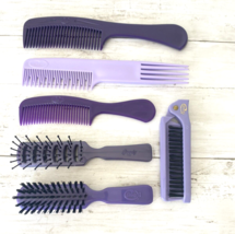 Vintage Goody Hair Comb Nylon Vent Brush Purple Assorted Sizes Lot of 6 USA - £18.35 GBP