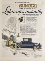 1925 Print Ad Sunoco Distilled Motor Lubricates Zero Temperature Old Car Sun Oil - £16.33 GBP