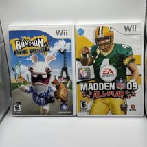 Rayman Raving Rabbids 2 (Nintendo Wii, 2007) &amp; Wii Madden NFL 09 All-play Bundle - £9.54 GBP