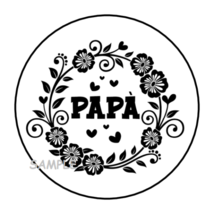 30 Papa Stickers Envelope Seals Labels 1.5&quot; Round Father&#39;s Day Floral - £5.98 GBP