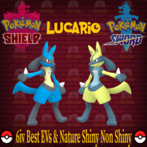 Pokemon Sword &amp; Shield Lucario 6IV Best EVs &amp; Nature Shiny &amp; Non Shiny Home - £1.52 GBP