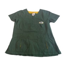 NFL Team Apparel Women&#39;s XS Green Bay Packers Short Sleeve 2-Pocket Scru... - $21.49
