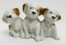 Vintage Three Dogs Figurine Porcelain Japan  - £23.62 GBP