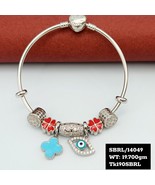 Evil Eye Charm  Bracelet in 925 Sterling Silver | Spiritual Bracelet  Pr... - $256.00