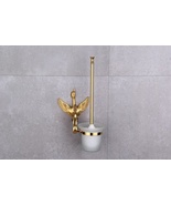 Wall mounted SWAN Style Solid Brass Gold PVD LUXURY  toilet brush holder - $2,772.51 MXN