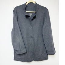 Eileen Fisher Womens Wool Button Down Jacket Gray Medium - $74.25