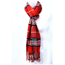 Red 6Pcs Unisex Winter Check Plaid Wool Scotland Made100% Cashmere Scarf  - £57.04 GBP
