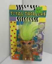 Total Trollers Troll Doll, 3&quot; Key Chain Figure w/Green Hair New In Package Vtg - £13.15 GBP