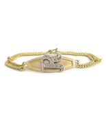 Estate Letter R Initial Diamond ID Chain Bracelet 18K Yellow Gold, 11.59... - £1,192.27 GBP