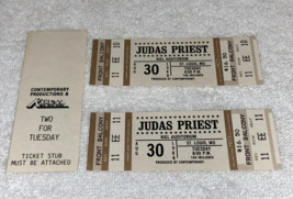 Judas Priest 2 Vintage 1988 Unused Concert Tickets Cinderella Kiel St Louis Usa - $14.98