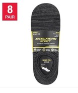 Skechers Mens Socks Black Gray 8-Pair Sport Cushioned Arch Support Non-Slip - $32.99