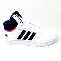 Adidas Hoops 3.0 Mid White Black Womens Leather Basketball Sneakers GW5455 - £51.91 GBP