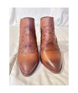 Gianni Bini Womens Brown Leather Western Booties Cutout Cowgirl 7.5 Ankl... - $917.86 MXN
